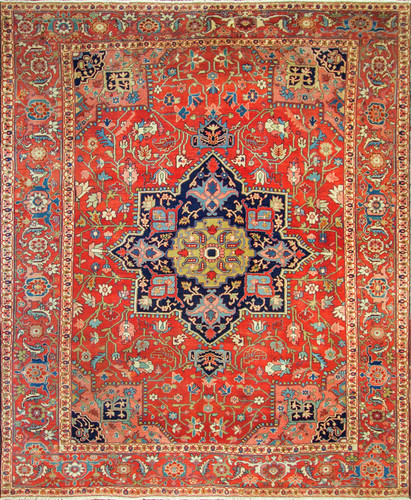 Antique Persian Serapi Rug - Full vIew