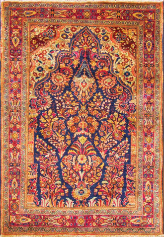 Directional Mehrab Sarouk Rug 