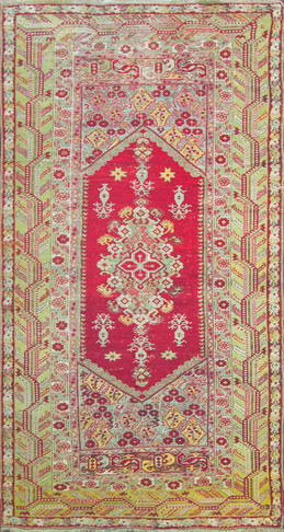 Long Antique Turkish Ghiordes Rug