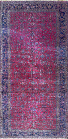 Antique Persian Manchester Wool Kashan Carpet