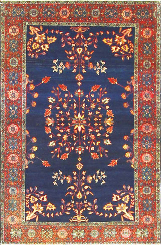 Fine blue Feraghan Sarouk Rug