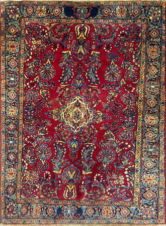 Antique Persian Mohajeran Sarouk Rug
