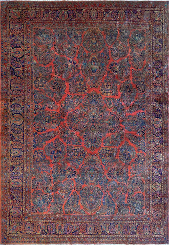 Antique Persian Sarouk Carpet, garden design