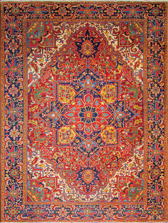 Chromatic Persian Heriz Carpet
