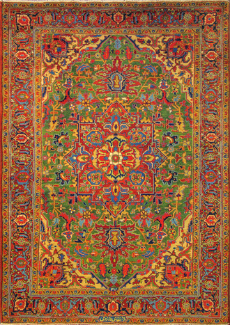 Persian Heriz Carpet, Singed.