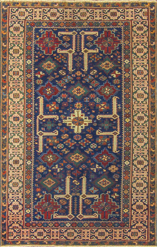 Antique Caucasian Kuba Rug