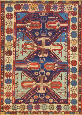 Amazing Antique Caucasian Shirvan Rug