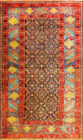 Fascinating Antique Halwai Bijar Carpet