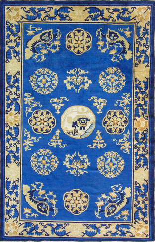 Unusual and Amazing Antique Chinese Peking Carpet