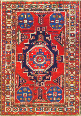 Unusual Antique Shirvan Caucasian Rug