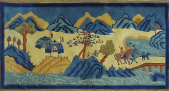 Antique Art Deco/Peking Rug, Scene Design