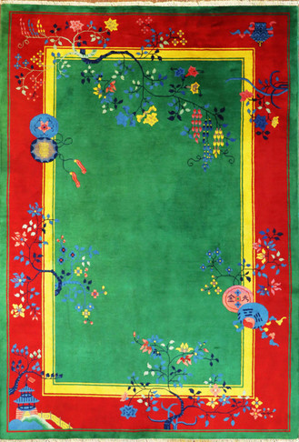  Antique Art Deco Carpet, Happy Season