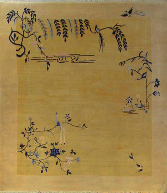 Art Deco Chinese Carpet, Lemon Color