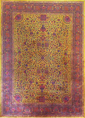 Antique Persian Manchester Wool Kashan Carpet