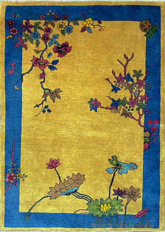 Antique Art Deco Chinese Carpet, c-1920, The shiny World