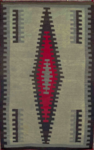 Antique Native American Rug Navajo, Two Gray Hills