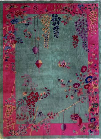 Antique Art Deco Chinese Oriental Carpet