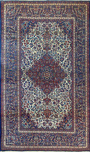 Antique Persian Dabir Kashan Rug