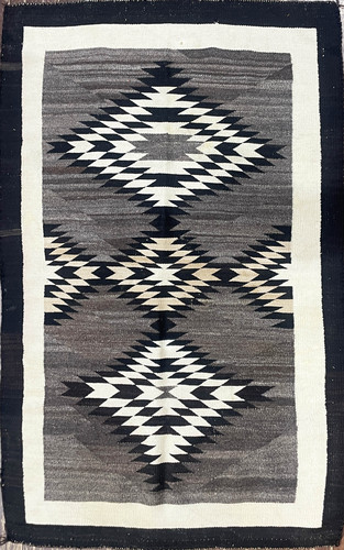 Navajo Crystal / Two Grey Hills Transitional Natural-Wool Rug image 1