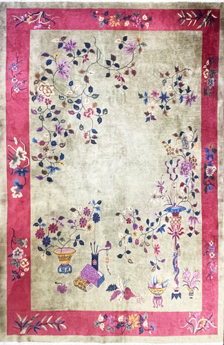 Antique Chinese Art Deco Carpet image 1